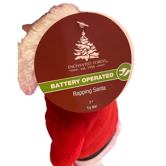 Enchanted Forest Battery Operated Rapping Santa Plush Toy - Picture 7 of 8